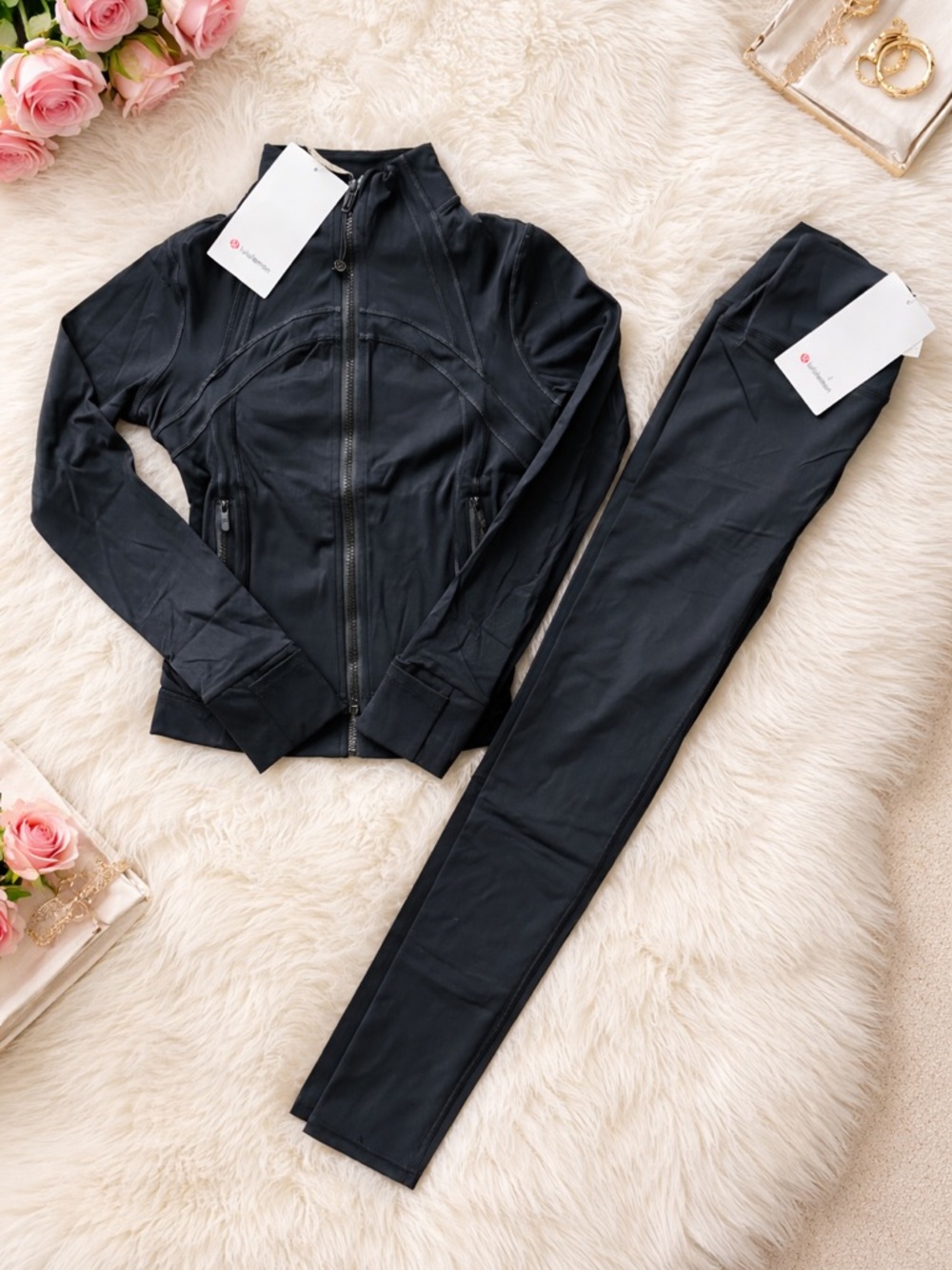 Lululemon Black Define Jacket & Align Leggings Matching Set Size 6 NWT